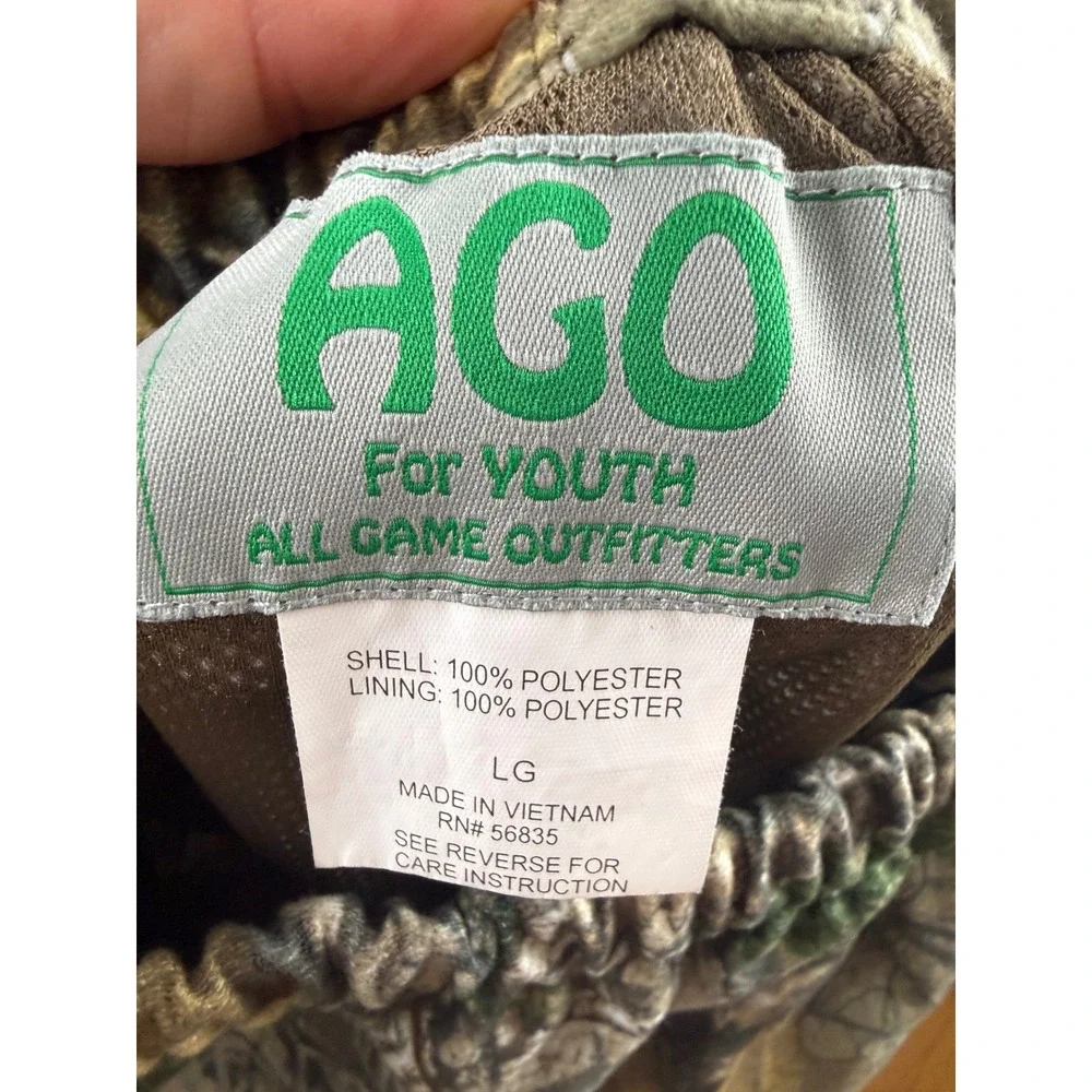 AGO All‎ Game Outfitters Youth Large Realtree Camo Hunting Jacket and Pants Set